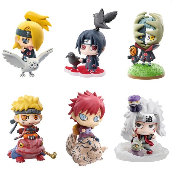 

1pcs anime uzumaki naruto model akatsuki itachi sasuke deidara kakashi jiraiya gaara action figure pvc collection statue kid toy y200811