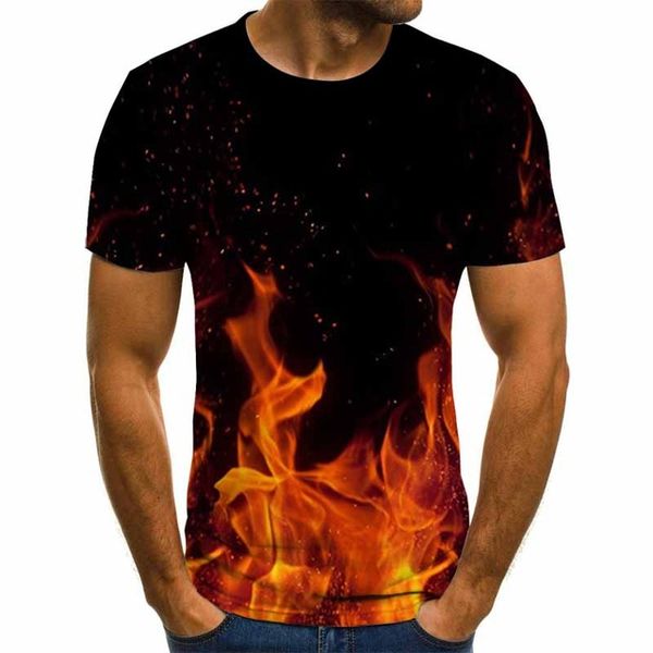 

new flame graphic summer 3d print shirts graphic comics anime men clothing