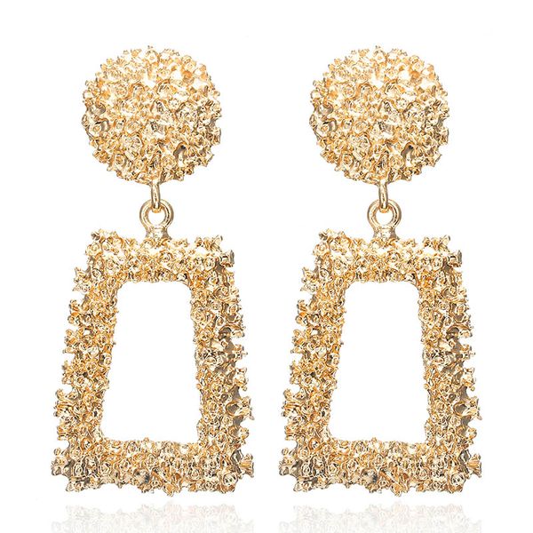 

big vintage earrings for women gold color geometric statement earring 2019 metal earing hanging fashion jewelry trend, Silver