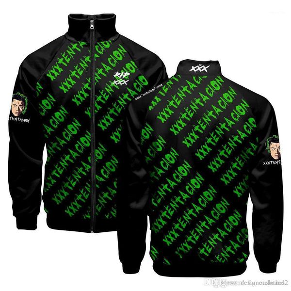 

xxxtentacion men hoodies teenager baseball letters designer sweatshirts spring autumn clothing pullovers stand collar 19ss, Black