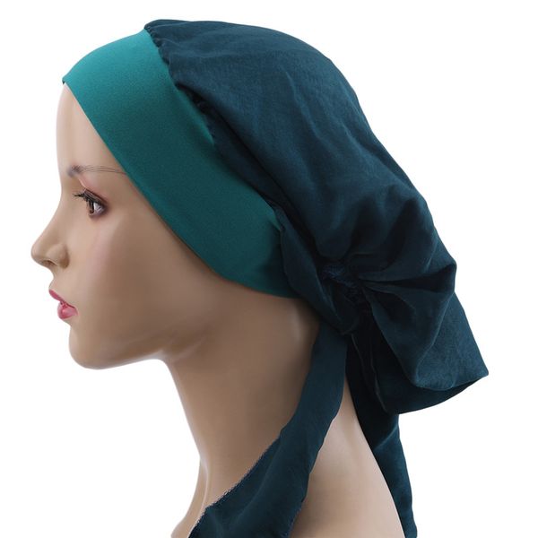 

ladies satin headdress new style headscarf ladies autumn fashion turban hat ribbon hair accessories elastic hair band braid hat, Blue;gray