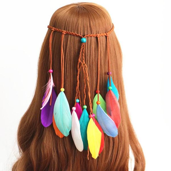 

new boho feather headband women lady girls peacock feather hair band party favor hair wedding birthday