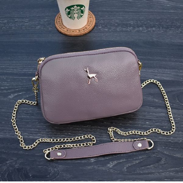 

genuine leather bag women fashion small shoulder bag crossbody designer purple clutch purse ladies chain women