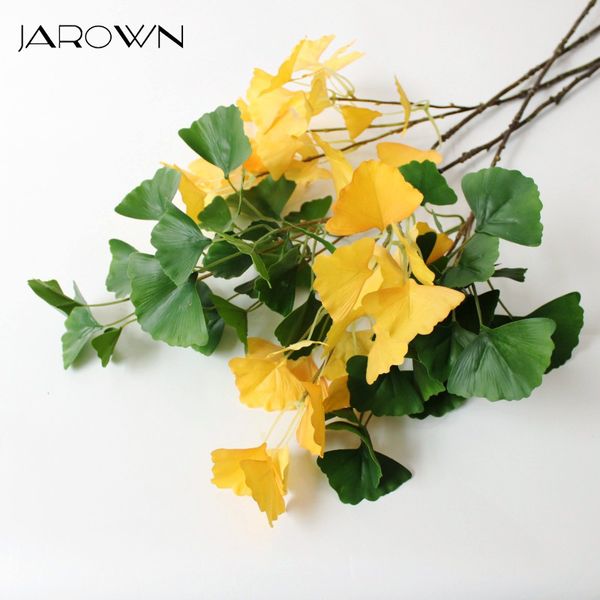 

jarown artificial plant real touch ginkgo leaf branches fan shaped fake leaves home garden art decorations wedding decoration