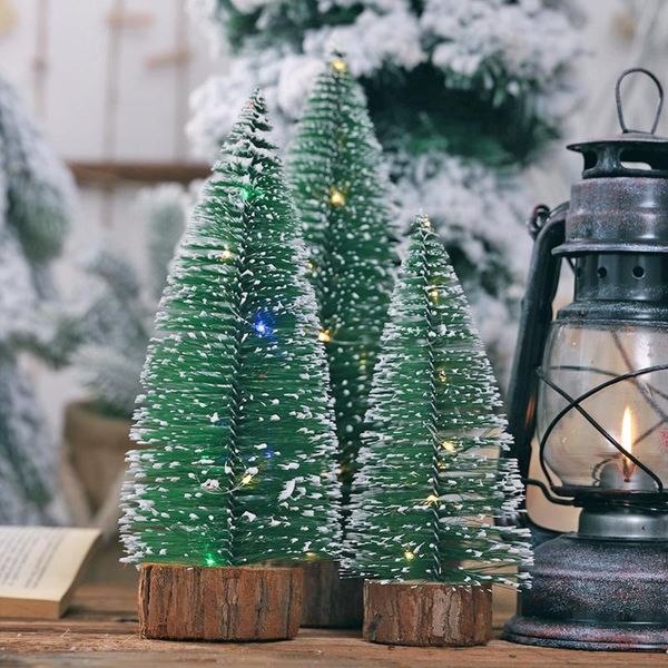 

mini christmas tree glowing pine tree kids gifts diy deskhousehold holiday table window dressing decoration christmas decor