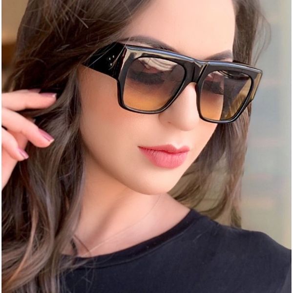 

retro gradient women sunglasses qpeclou brand sunglasses glasses sun vintage square oversized woman 2020 fashion designer shades addwv, White;black