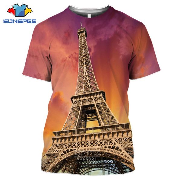 

eiffel tower landscape 3d print shirts anime funny hentai men clothing