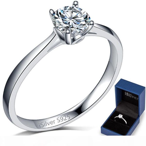

sterling silver обручальные 2,0 карата пасьянс кольцо обручальное классические anniversary жена валентина заявление подарки бесплатная доста, Slivery;golden