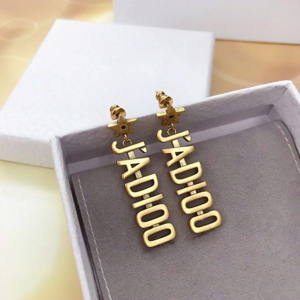 

Hot Selling Retro Simple Letters Plating Thick Gold Fashion Designer Earrings luxury designer jewelry women earrings