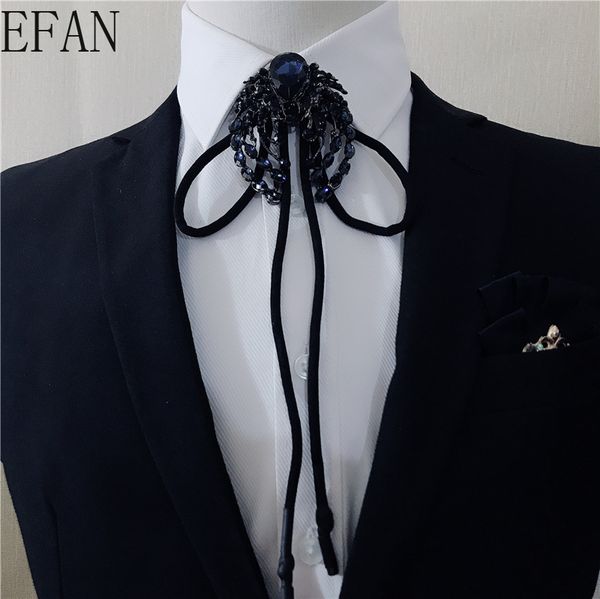 

western cowboy collar rope vintage crystal angel men's gem bolo bow ties rhinestones necklace accessories wedding necktie, Blue;purple
