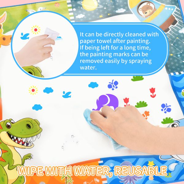

big size magic water drawing mat coloring doodle carpet with 4 magic pens painting drawing board toys gift for kid children's toys
