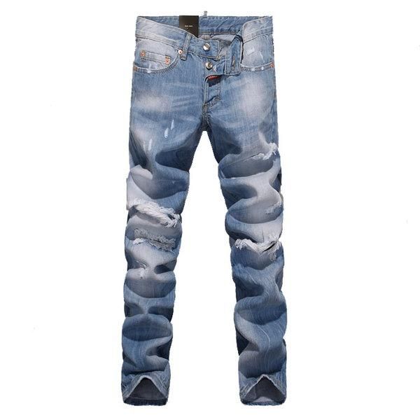 

2020 new men jeans fashion grinding car explosions skinny denim shorts kinny jeans men pants ripped jeans, Blue
