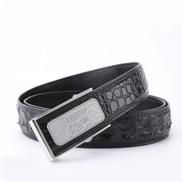 

mafeimengge thailand crocodile leather men belt men business my belt automatic buckle leisure high-grade youth, Black;brown