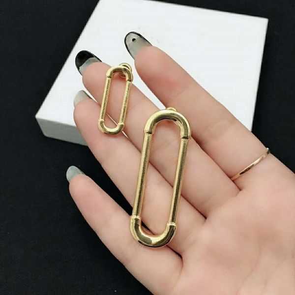 

selling explosive style simple style asymmetric plating fashion designer earrings luxury designer jewelry women earrings, Golden