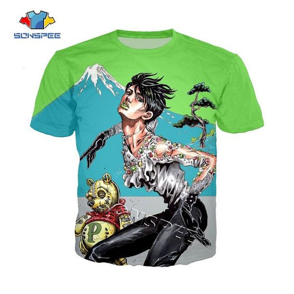 

jojo's bizarre adventure 3d anime printing summer men 3d print shirts kawaii funny funny men clothing