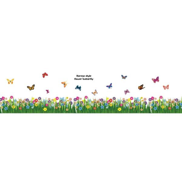 

butterfly flower grass door window reusable pvc backdrop wall sticker art office