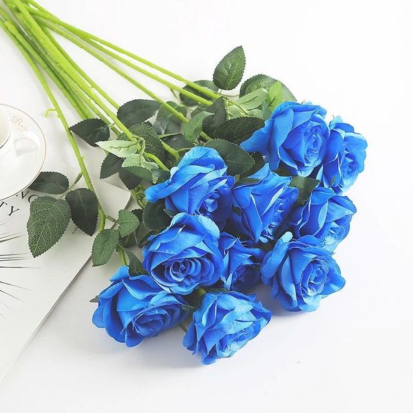 

roses artificial flower for valentine's day gift wedding scene layout flowers living room desk home party decoration fake fower