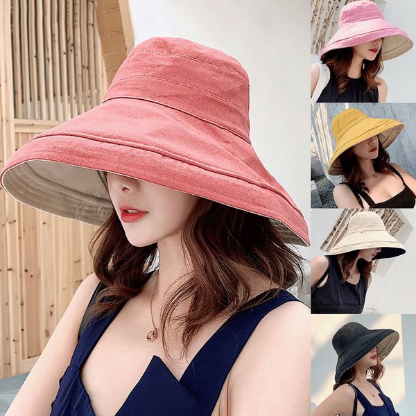 

Women Men Fishing Hat Solid Color Bucket Hat Fisherman Folding Outdoor Sunscreen Hunting Bob Fisherman Cap Cute Bucket Hats, Blue;gray