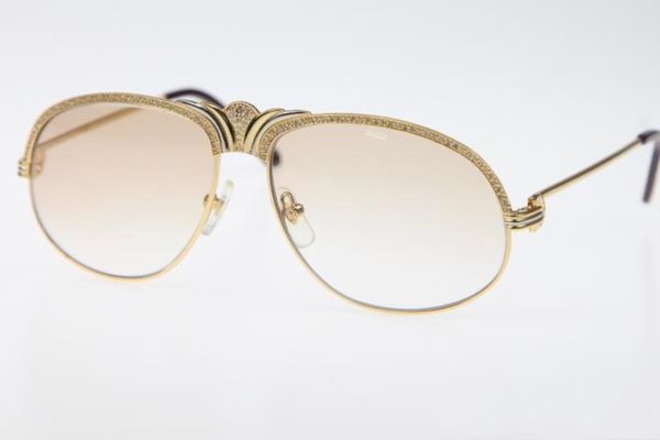 

Free Shipping Men Sunglasses 18K Gold Vintage Women Glasses Hot Unisex Sun Glasses 1112613 Sunglasses Smaller Big Stones C Decoration gold