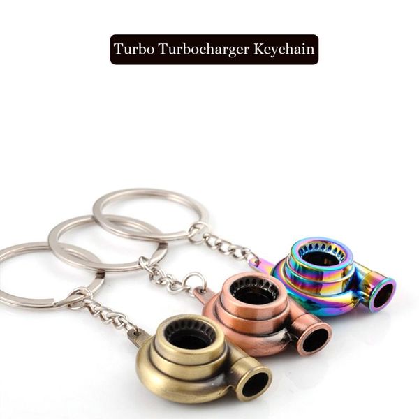 

universal 3d metal keychain turbocharger car keychain rotary car turbocharger keyring auto parts, Silver