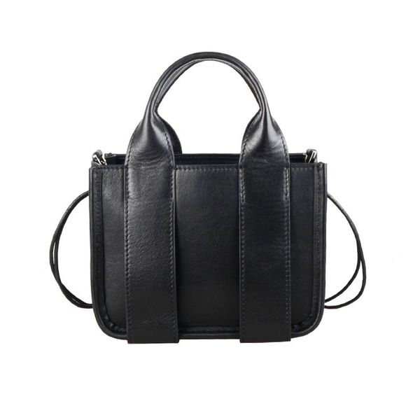 

genuine leather satchel portable handbags rivet femina crossbody bags black color drawstring closure fashion messenger bags