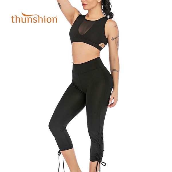 

женщины backless спортивный костюм бег йога gym спорт бюстгальтер рейтузы 2 шт набор, White;black