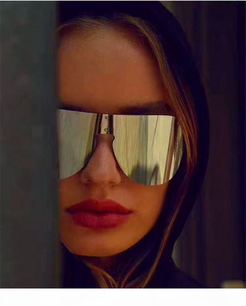 

new fashion designer sunglasses large frame without frame connection lens sports motorcycle series eyewear with original box2180, White;black