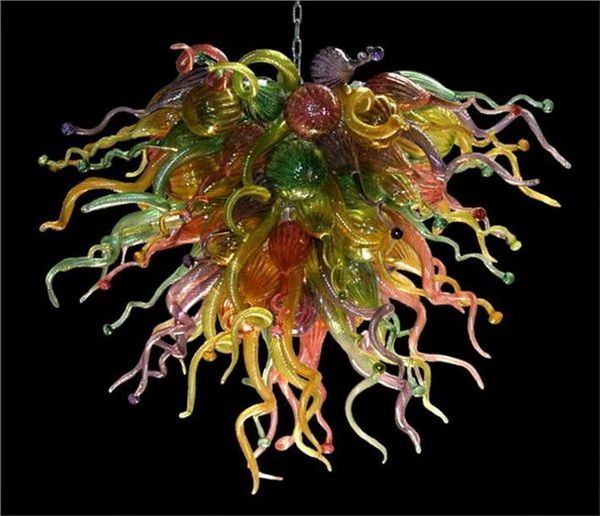 

Italy Artistic Home Decoration LED Light Source Dale Chihuly Multicolor Hand Blown Murano Glass Chandelier Lightings