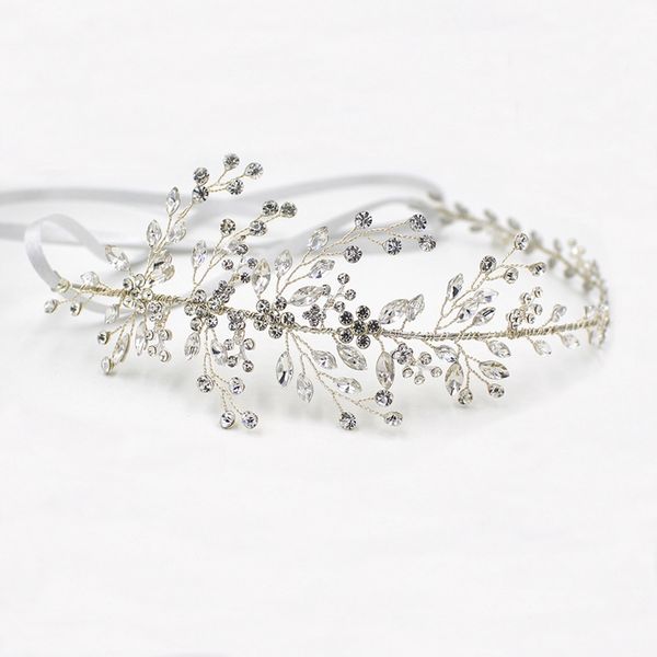 

аксессуары slbridal великолепный ручной ленты rhinestone кристалл pearls цветочные листьев свадебные tiara повязка люкс головной убор для во, Golden;silver