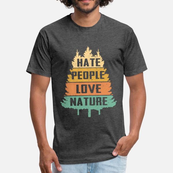

hate people love nature outdoor bushcraft t shirt men designing tee shirt s-xxxl letters fitness new fashion summer slim shirt