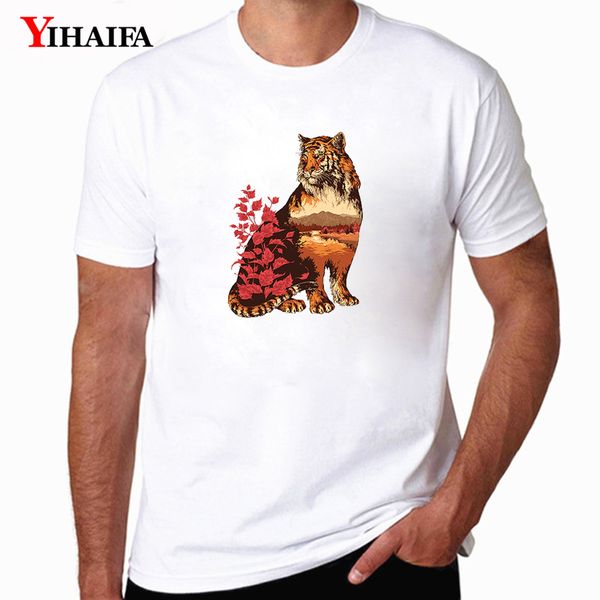 

yihaifa t-shirt men clothing stylish forest tiger graphic tees printed tee shirts short sleeve casual mens t shirts
