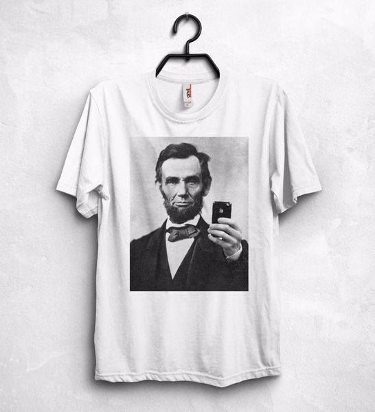 

new tee shirt abraham lincoln selfie iphone t shirt united states america usa gift summer t-shirt