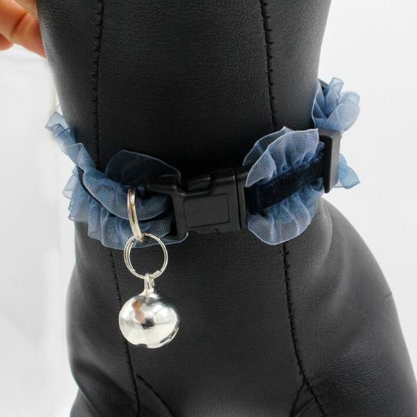 

small dog cat lace collar adjustable elastic buckle collars with bell cute kitten puppy necklace neck strap pet accessories