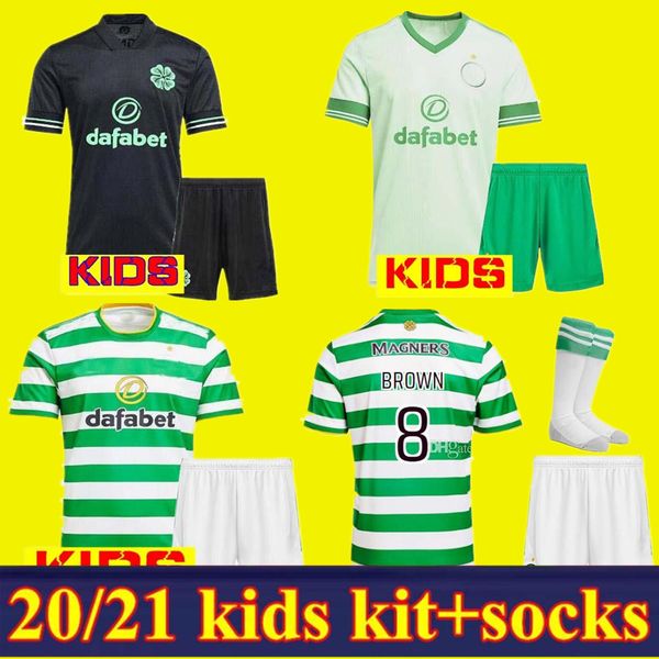 

20 21 celtic fc soccer jerseys mcgregor griffiths 2020 2021 klimala forrest brown rogic christie edouard home kids football shirts, Black