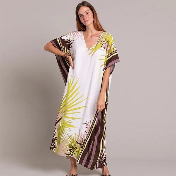 

bikini cover-ups cotton tunic boho printed summer beach dress elegant women plus size beach wear swim suit cover up q1108, White;black