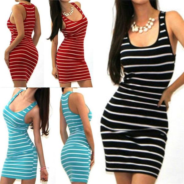 

pencil dress slim striped printed scoop neck sleeveless cotton dress casual female clothing summer womens designer, Black;gray