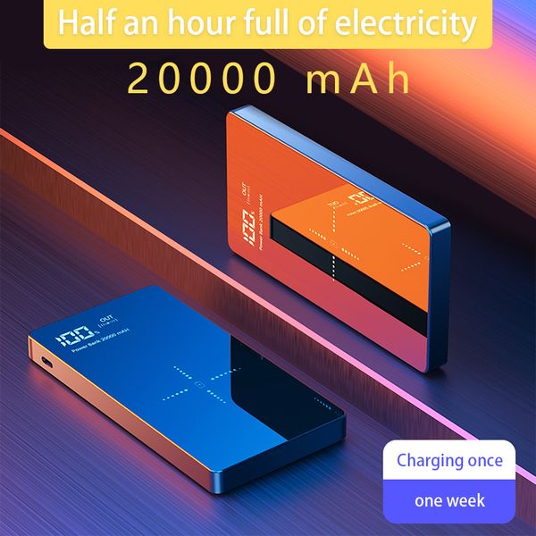 

20000mah wireless power bank charger portable dual usb 20000 mah powerbank for iphone x 8 plus samsung note s8 mobilephone