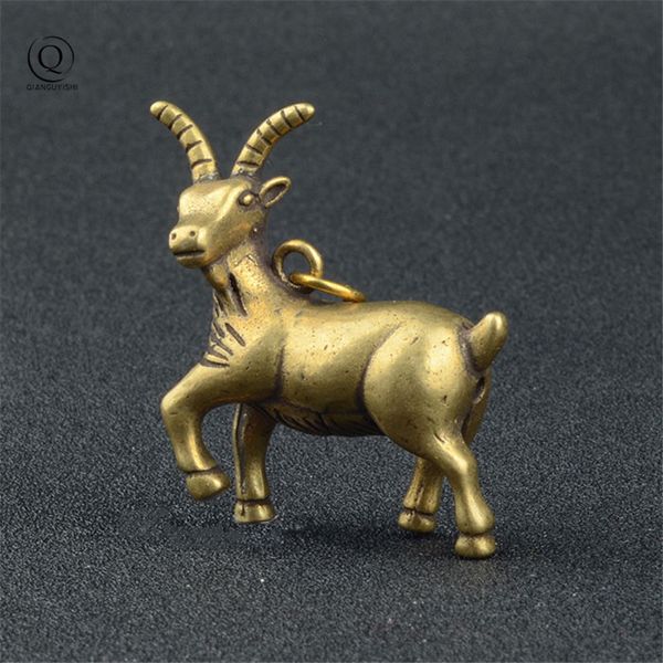 

kawaii copper goat keychain pendants trinkets brass animal model sheep deskornaments men car key chain rings for girl gifts, Silver