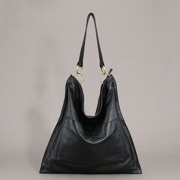 

woonam women casual bag hide genuine calf leather large hobo shoulder bag wb914