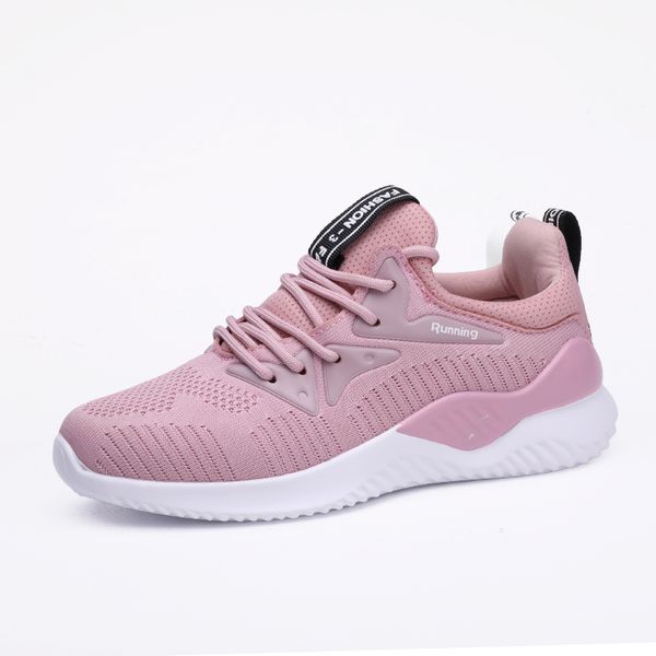 

sneakers women pink sport women shoes big size comfortable flat shoes casual breathable lightweight footwear, Black
