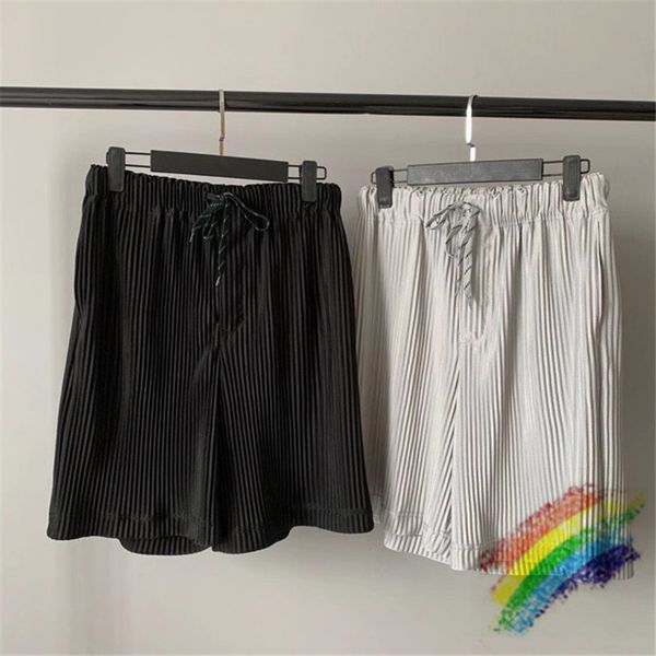 

men's shorts 2021ss pleated homme plisse men women solid color breechcloth drawstring beach, White;black