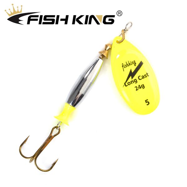 

fish king 1pc 18g/24g long cast deep running spinners bait fishing lure artificial hard baits metal pike lures fishing tackle t191016