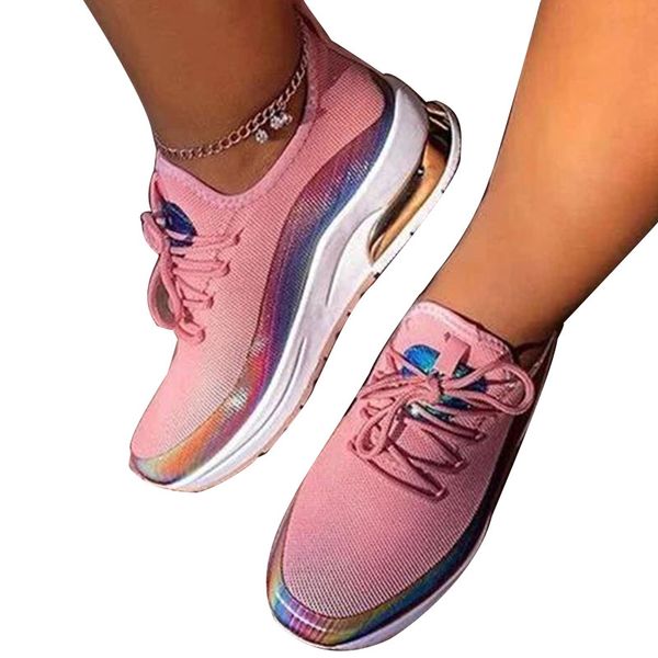 

new fashion womens boat shoes outdoor lace up trainer running sneakers summer sport shoes flat breathable walking causal, Black