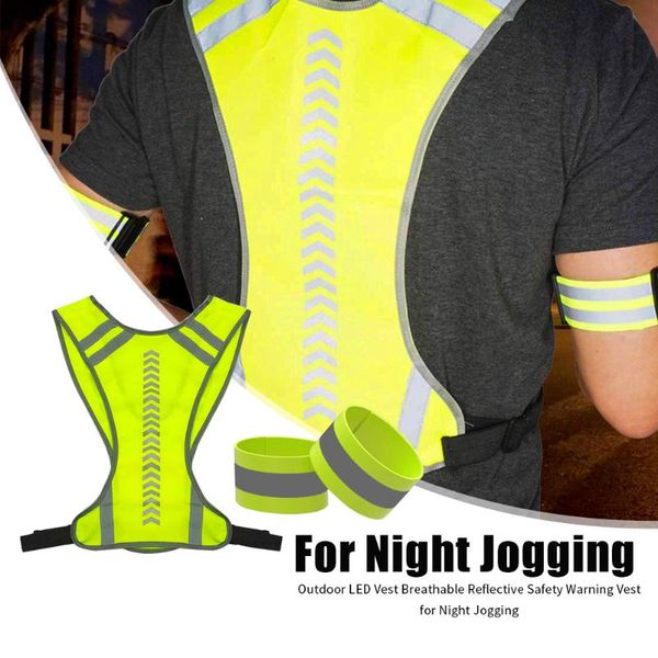 

outdoor vest cycling mtb bike bicycle reflective safety warning vest reflective arm belts for night jogging, Gray;blue