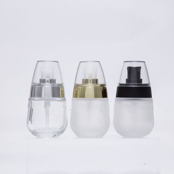 

storage bottles & jars drop 6ps 30ml emulsion empty frosted clear glass essential oil bottle acrylic lid press pump outdoor travel