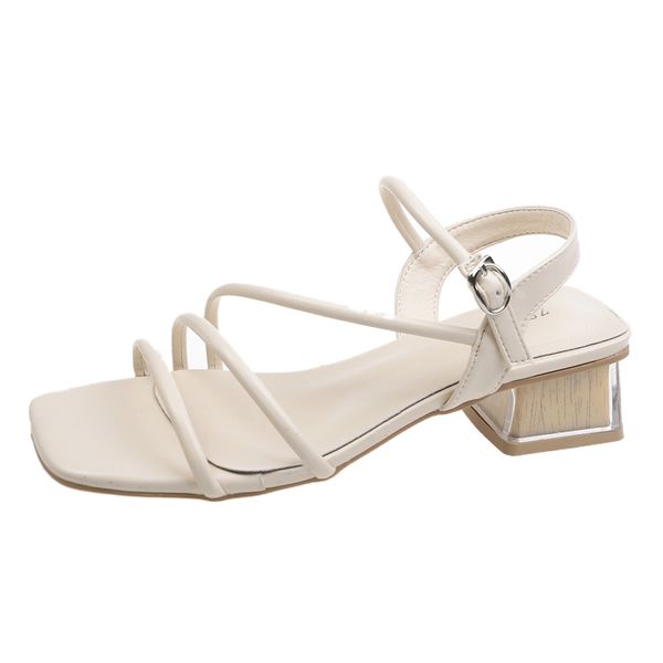 

fairy style chunky heel rome sandals 2020 summer new a- line with high heels all-match women's shoes ins fashion new, Black