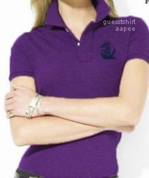 

embroidery tees clothes new 19ss women luxury designer polos laur ra turn down collar horse, White