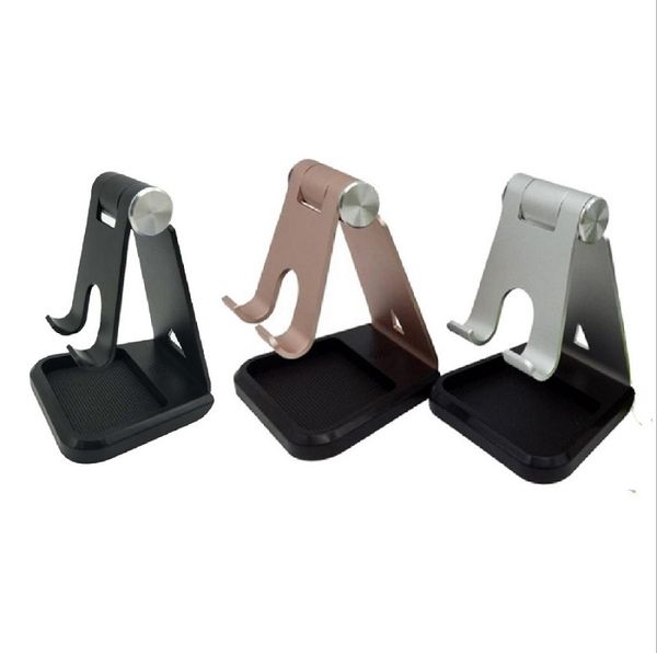 

universal mobile phone holder solid mount aluminum metal desk folding tablet, computer, mobilephone metal stand with abs plastic material