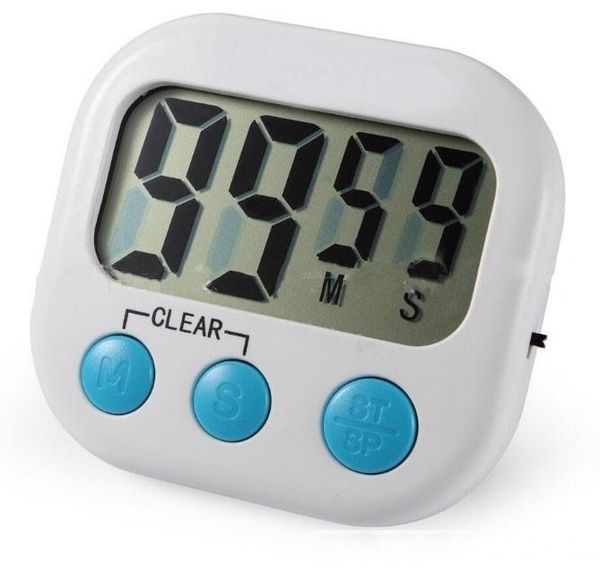 

lcd screen digital kitchen timer cooking reminder with stand handing hook loud alarm magnet design for sticking to refrigerator llfa