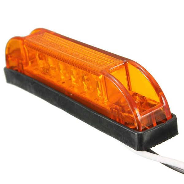 

2pcs 12v 24v желтый 6 led зазор side marker световой индикатор лампы грузовик прицеп rv авто светодиодные автомобильные фары поворотник